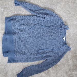 Blue popcorn sweater with hoodie
